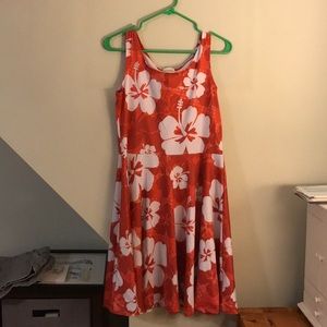 Red Hawaiian Flower Dress